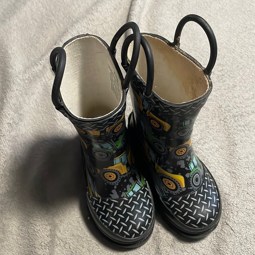 Boys tractor rubber boots